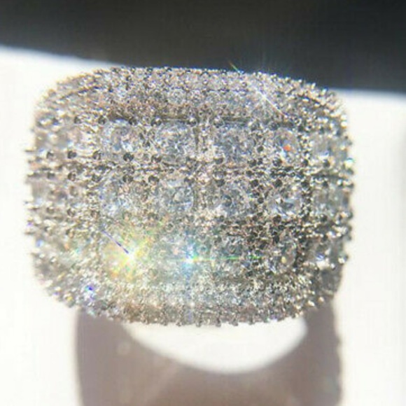 New 925 Sterling silver Diamond luxury Ring - Picture 1 of 7